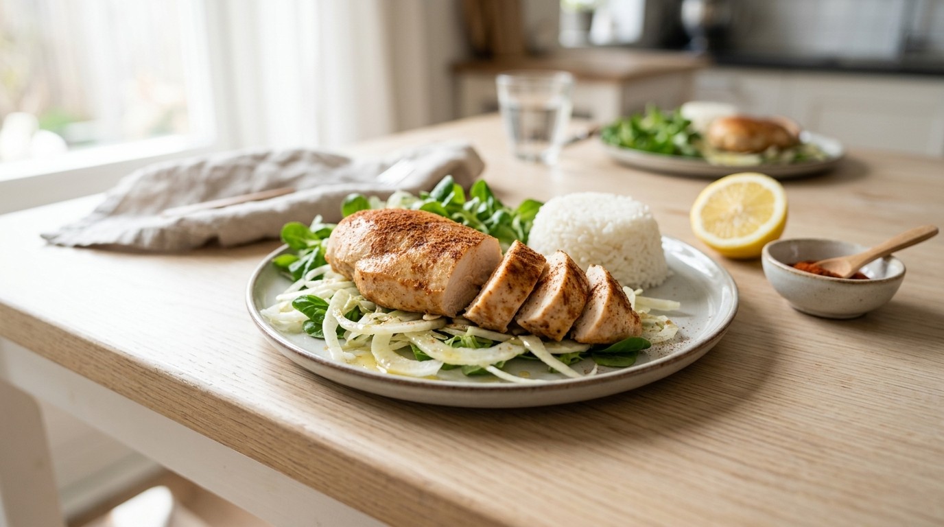 Kipfilet op venkelsalade