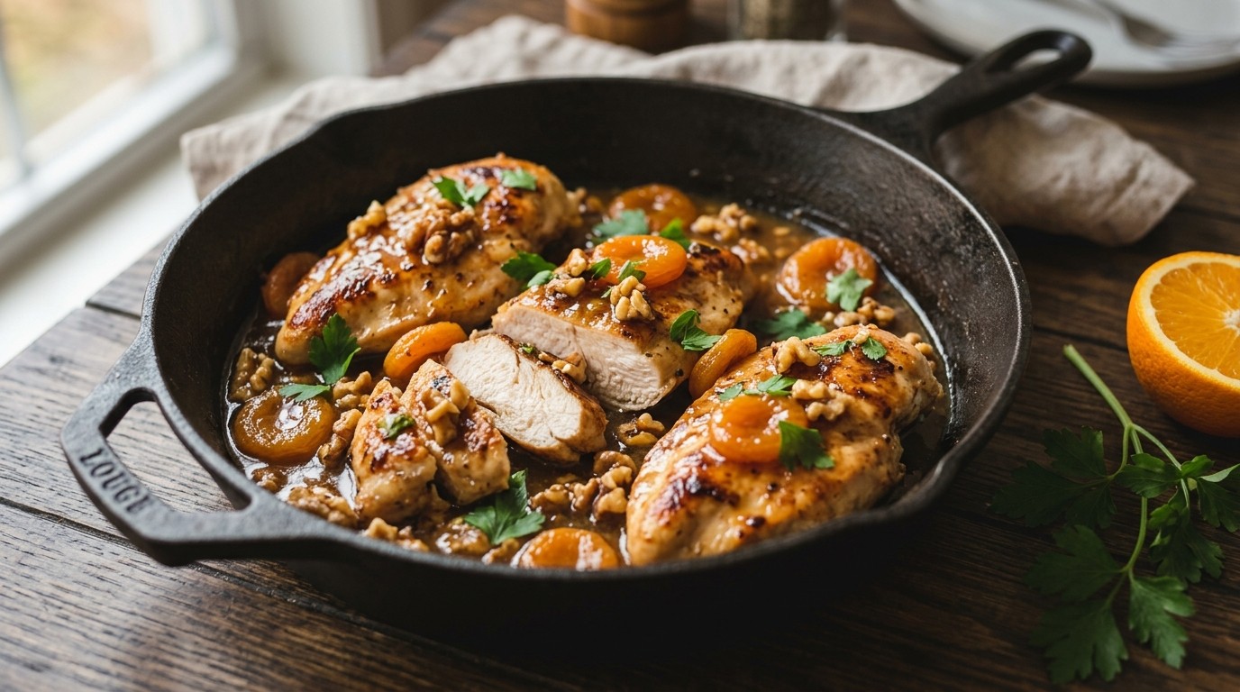 Kipfilets met Abrikozen en Walnoten