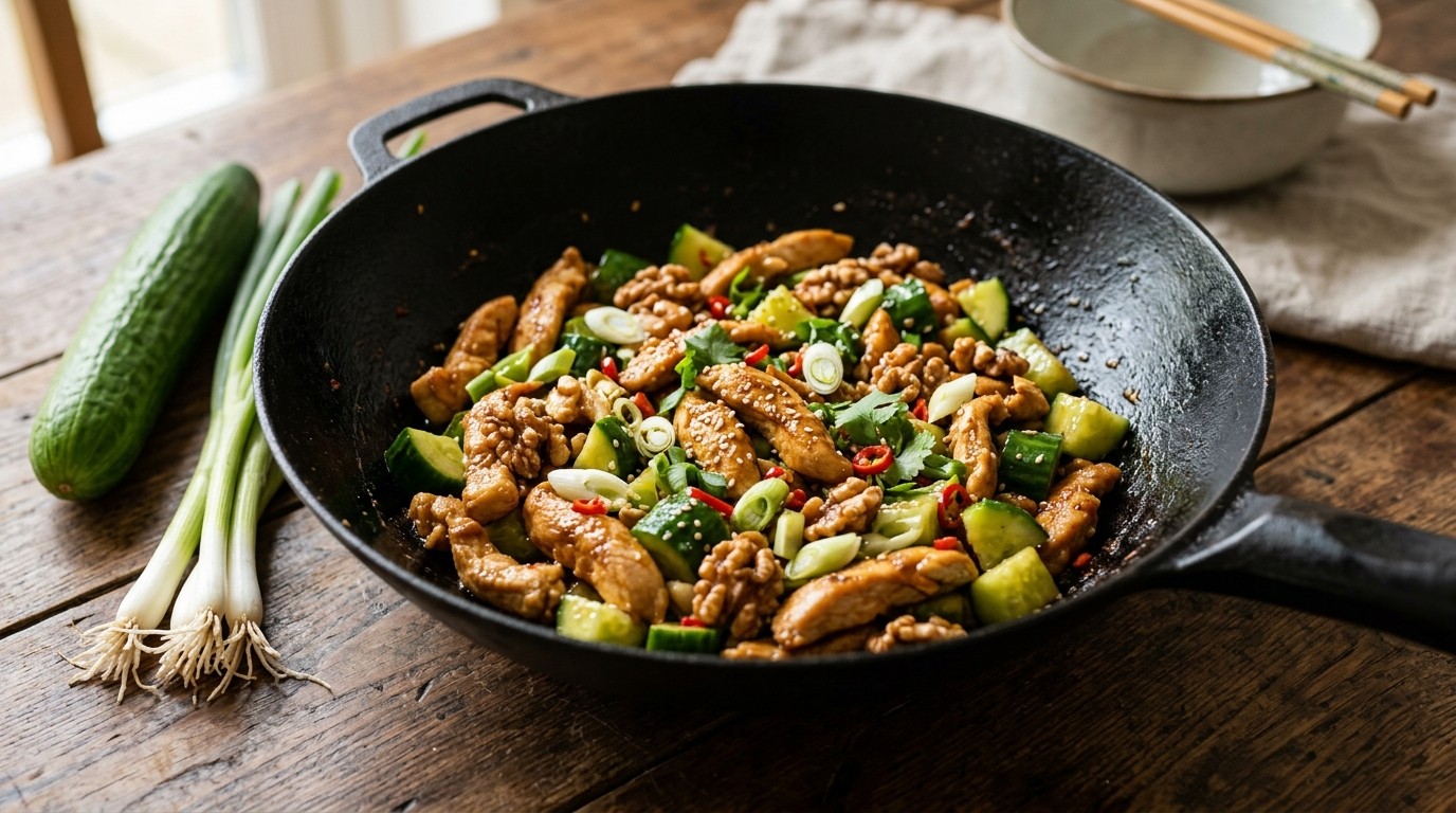 Kipfilets met Komkommer en Walnoten