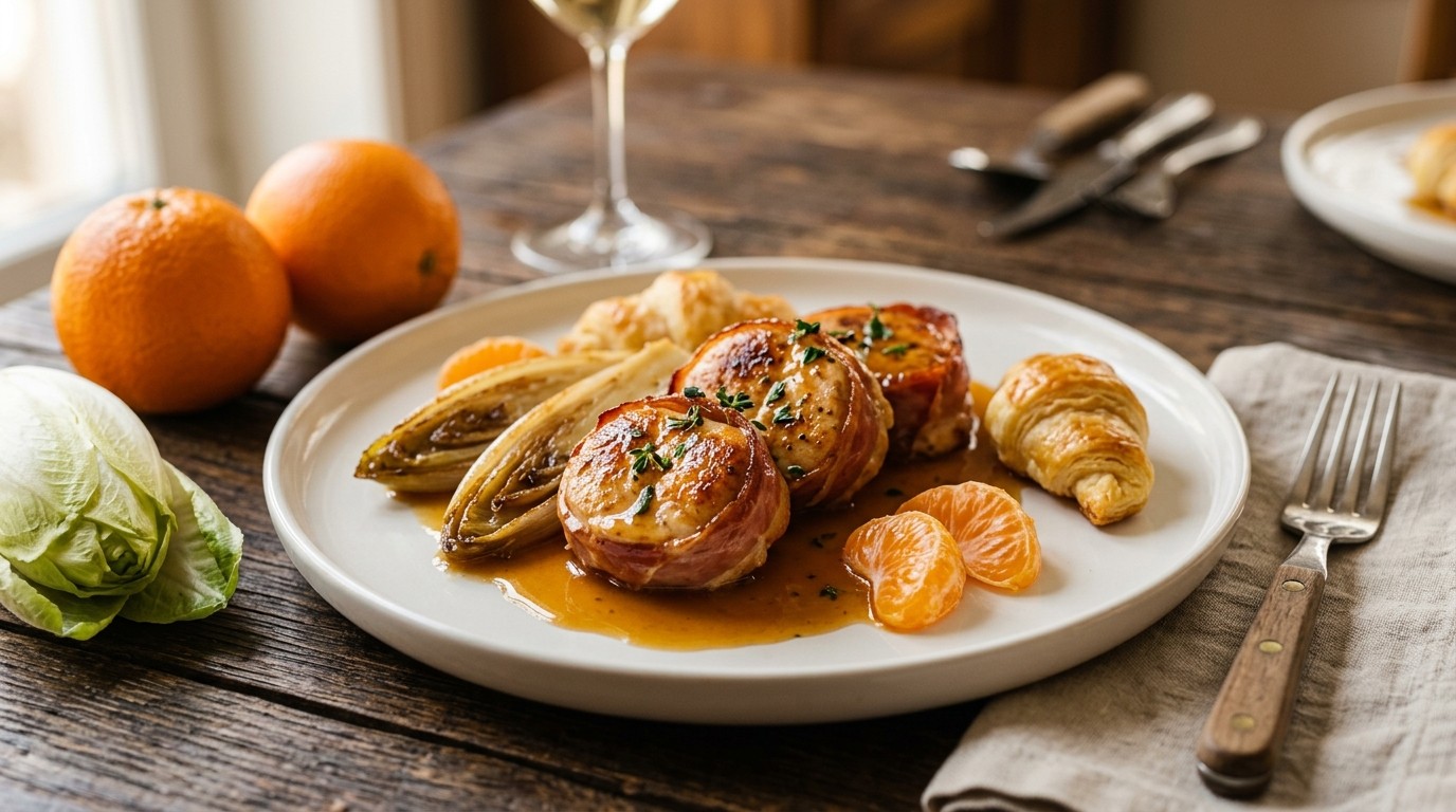 Kipmignonette's met appelsiensaus