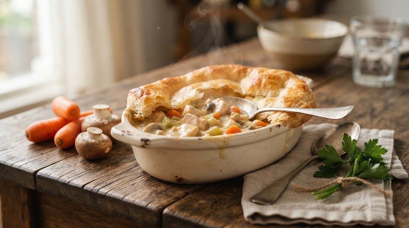 Kippenragout met bladerdeegdakje