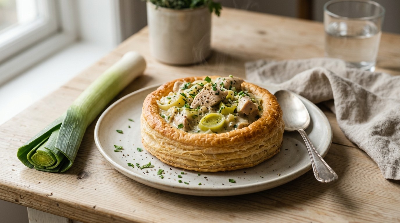 Kippenragout met boursin en prei