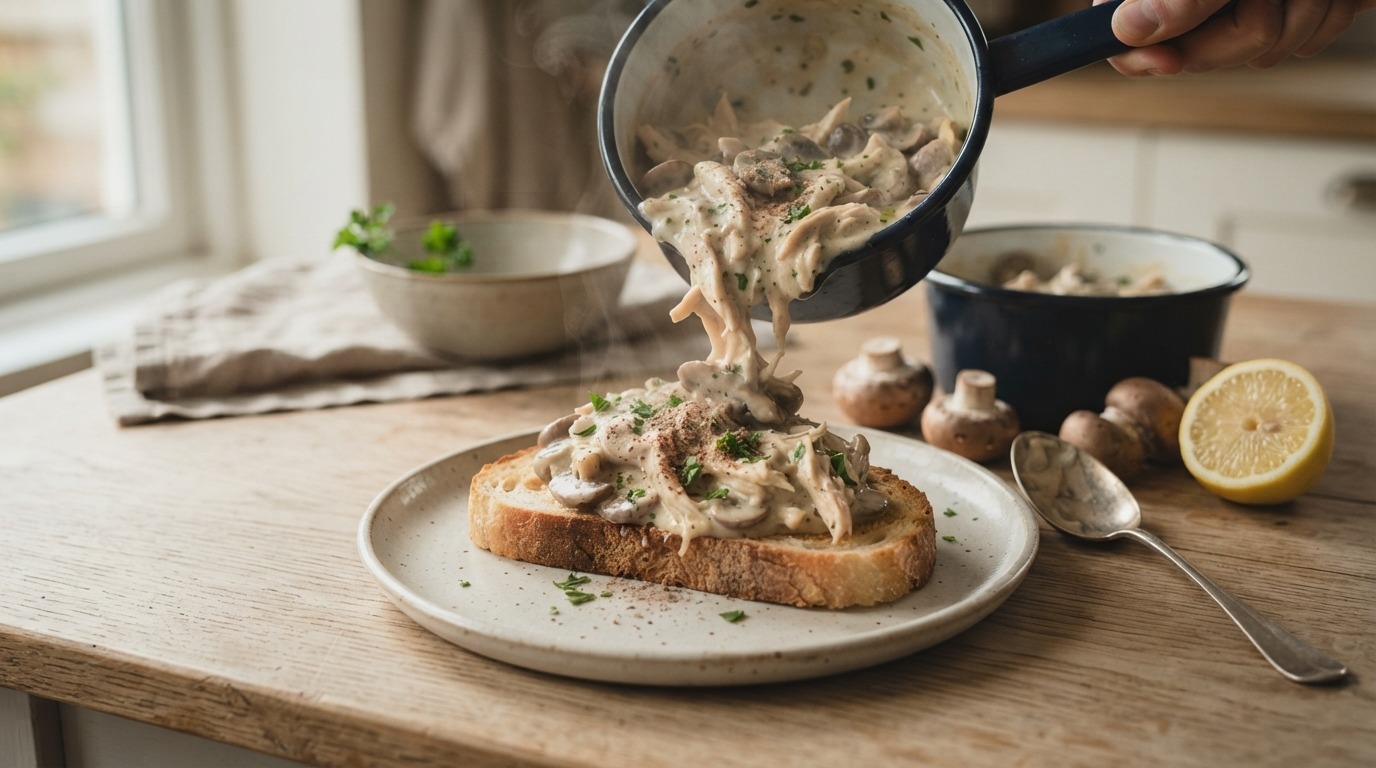 Kipragout met champignons
