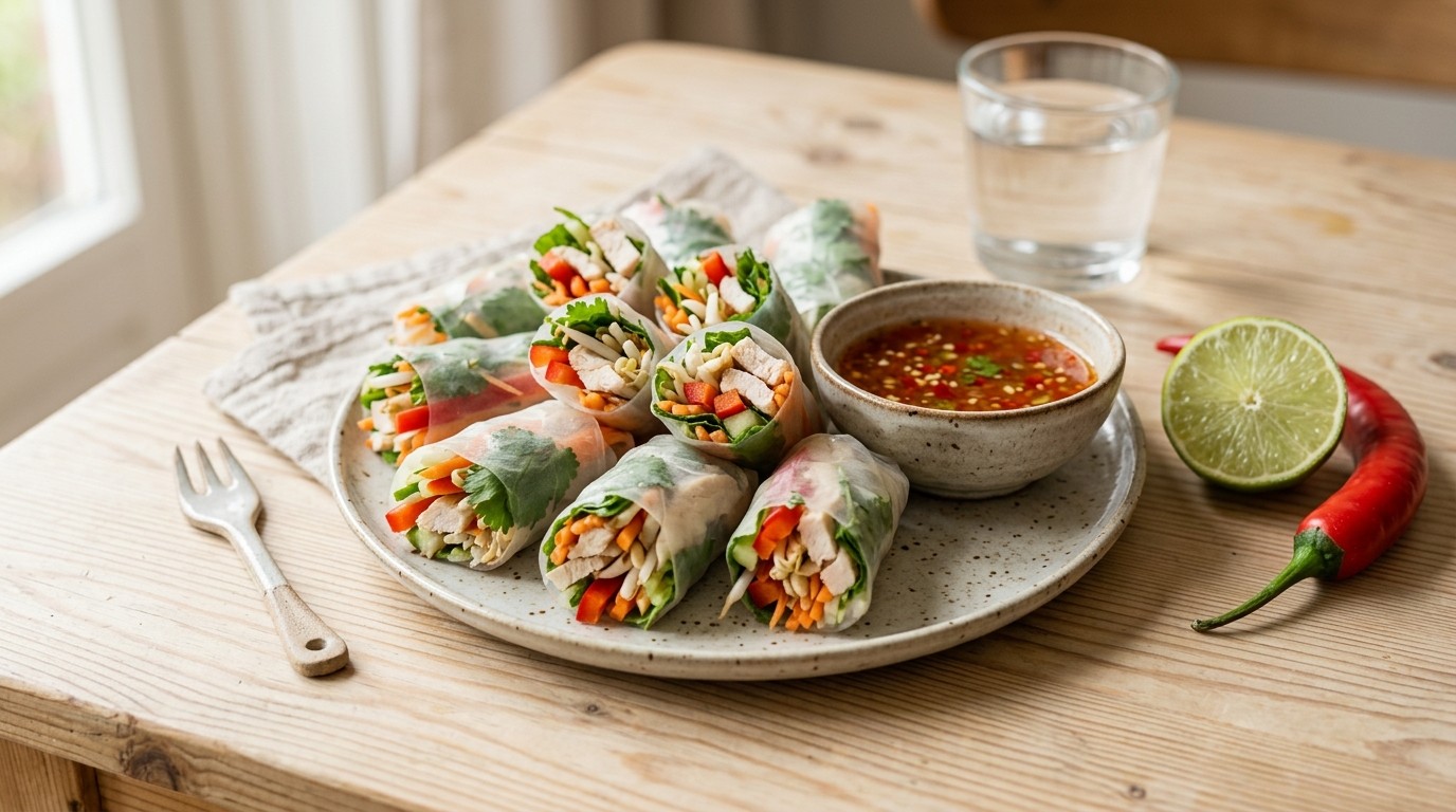 Kiprolletjes met dipsaus