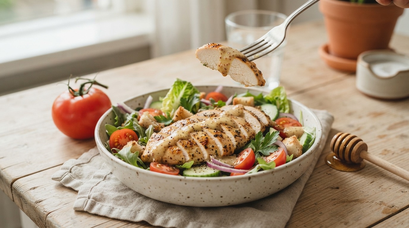 Kipsalade met mosterddressing