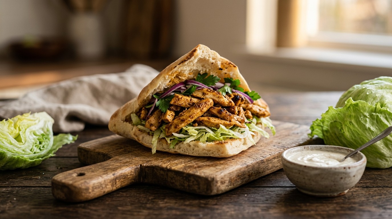 Kipshoarma met Turks Brood