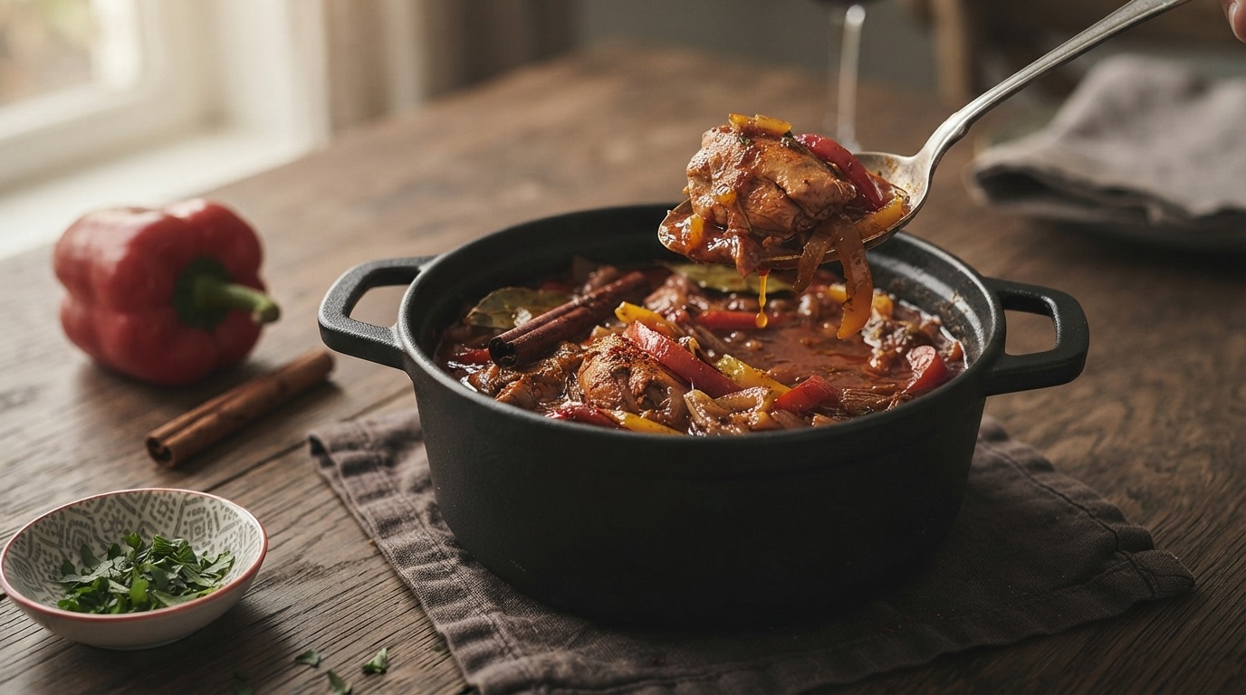 Kipstoofpotje met paprika