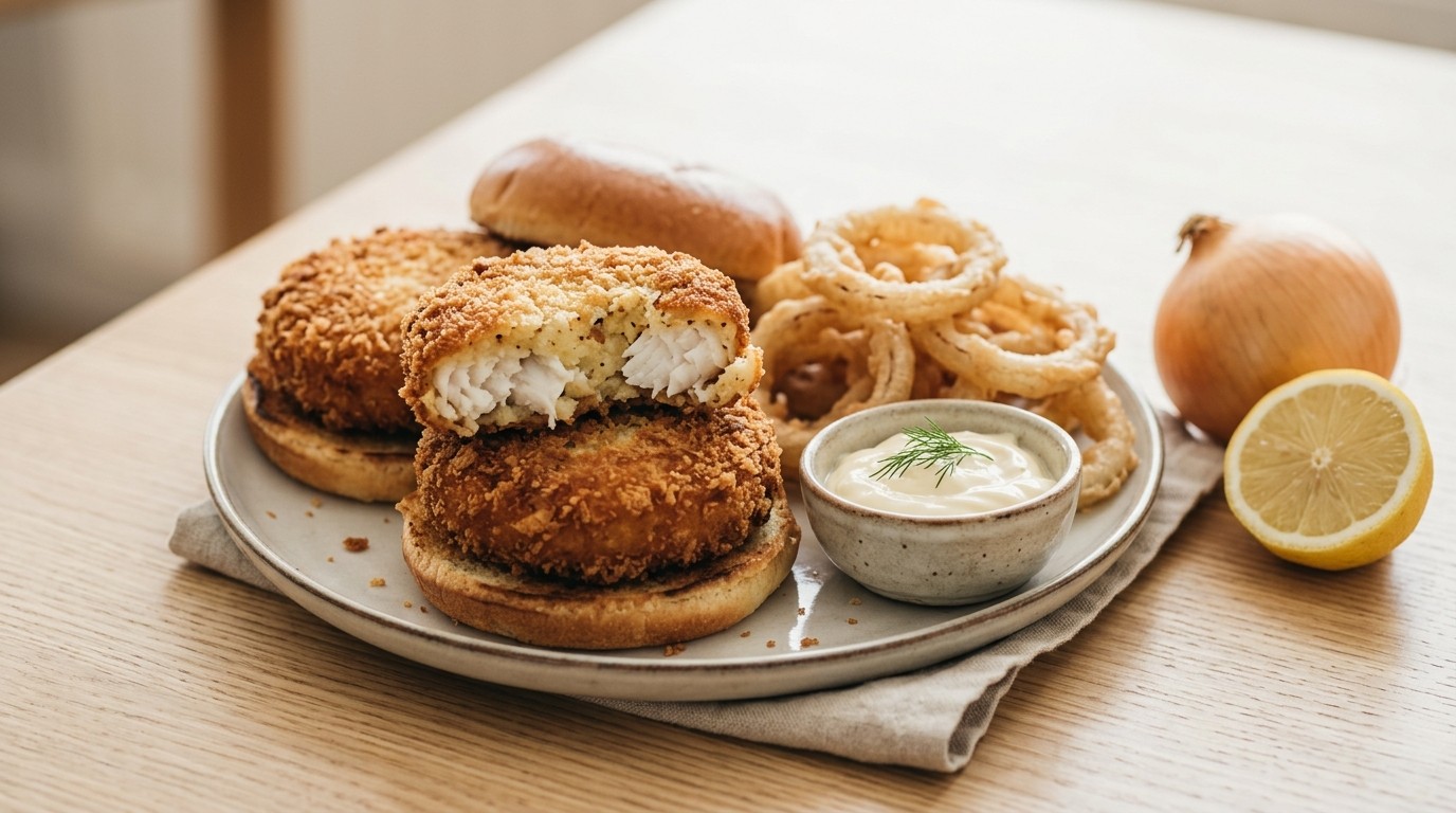 Knapperige kabeljauwburgers