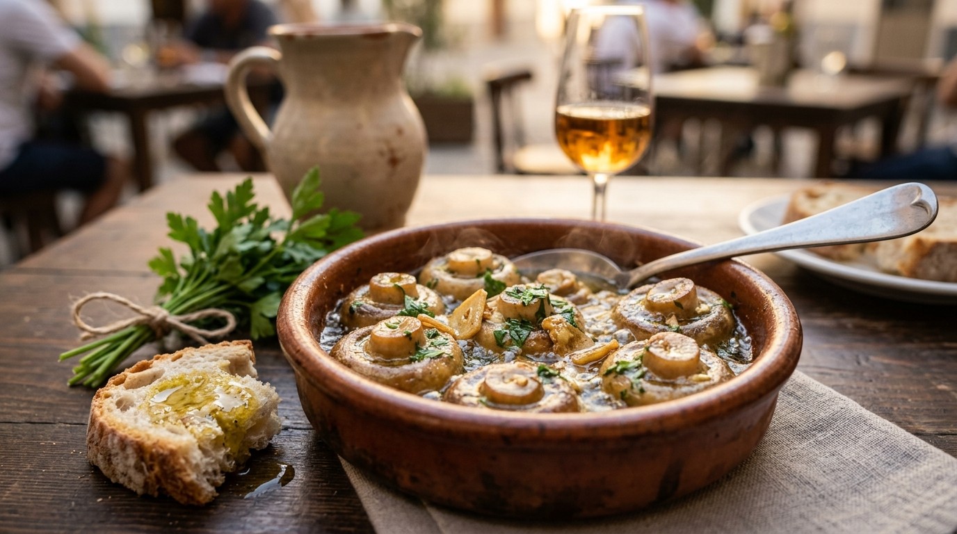 Knoflook Champignons