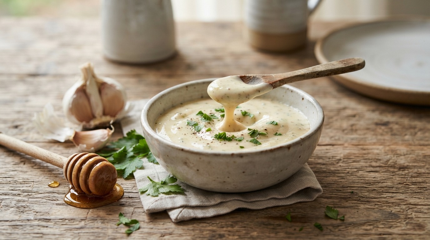 Knoflook saus met honing