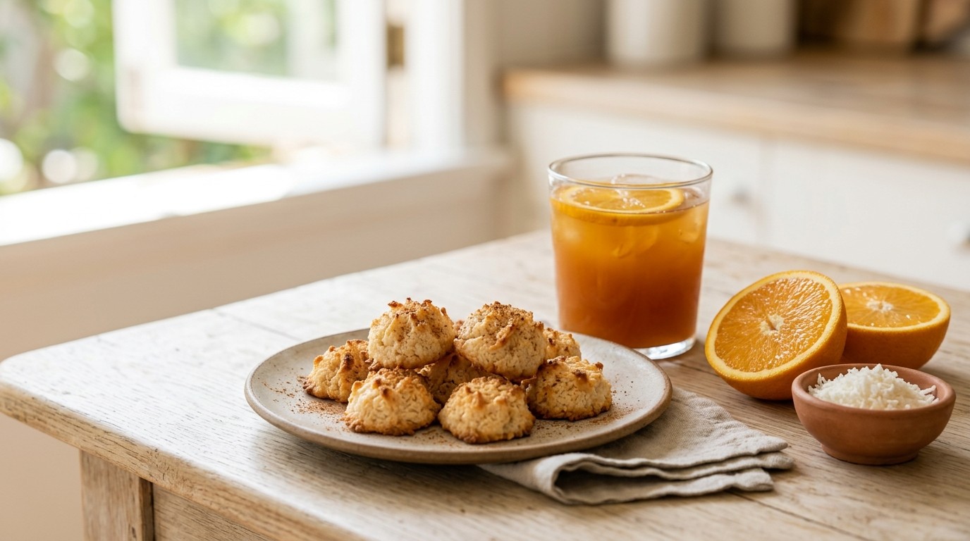 Kokosballetjes met Sinaasappelsap