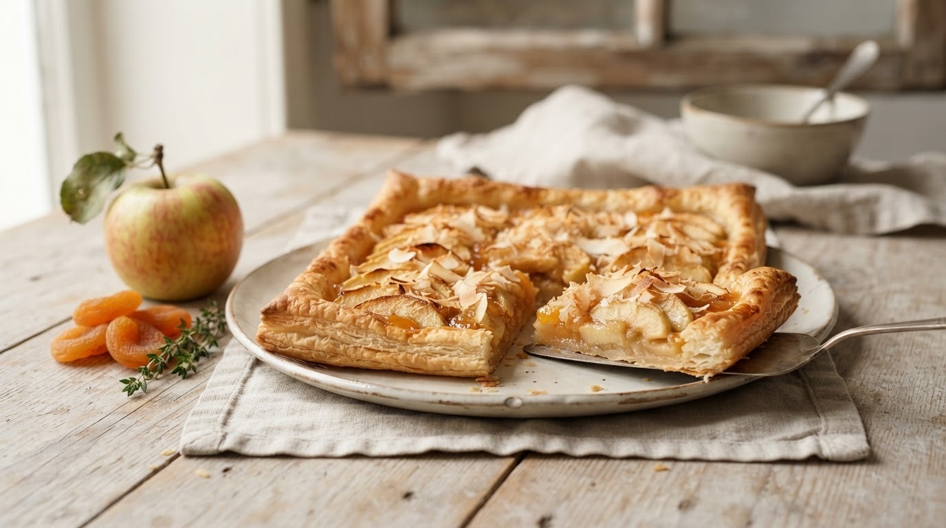Kokosgebak met appel