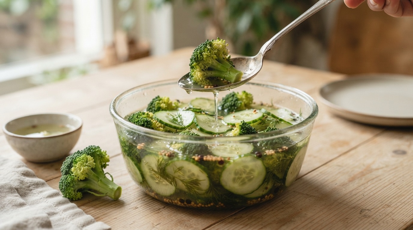 Komkommer-broccoli zoet-zuur