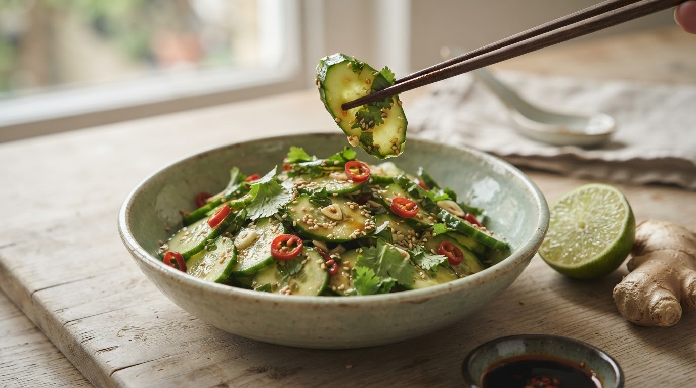 Komkommersalade met soja