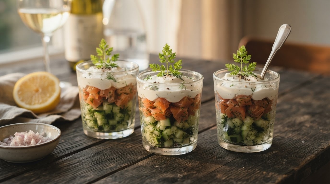 Komkommertartaar met zalm