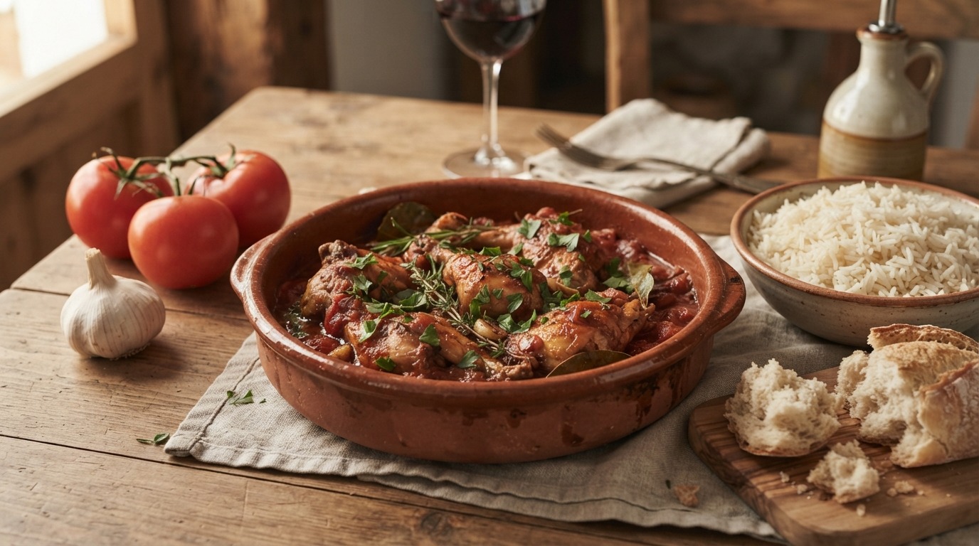 Konijn in tomatensaus