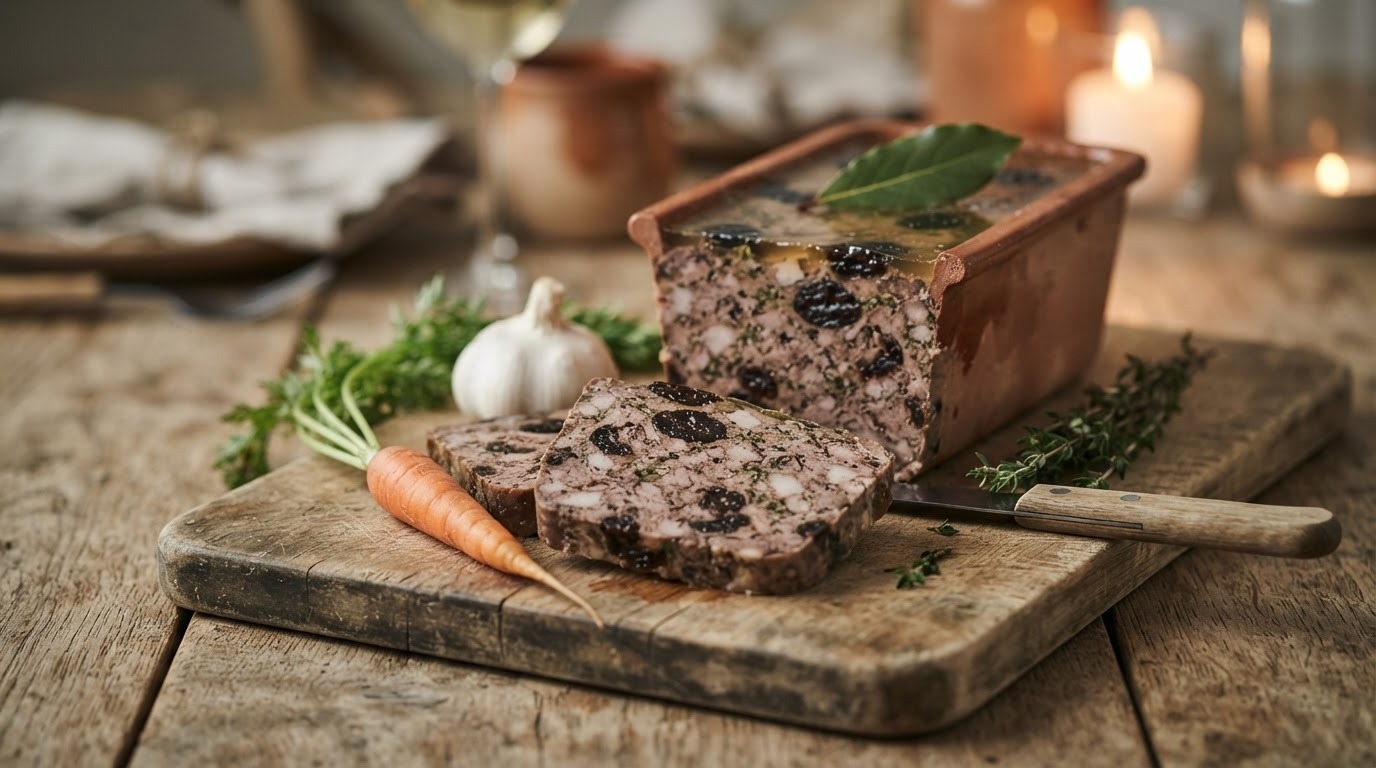 Konijnpaté in rode wijn-cognacmarinade