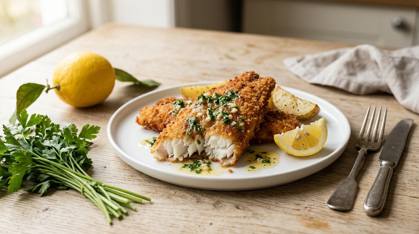 Koolvisfilet in een jasje