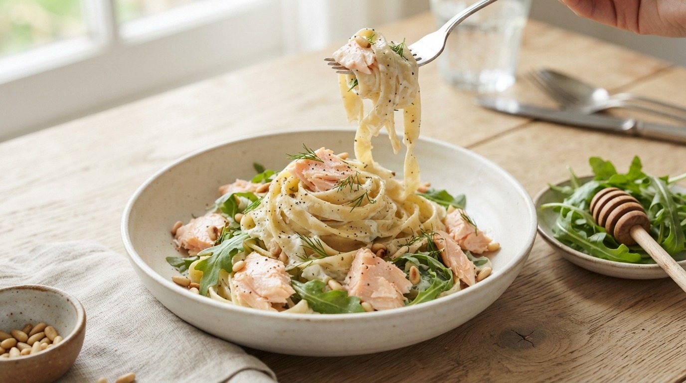 Koude zalmpasta