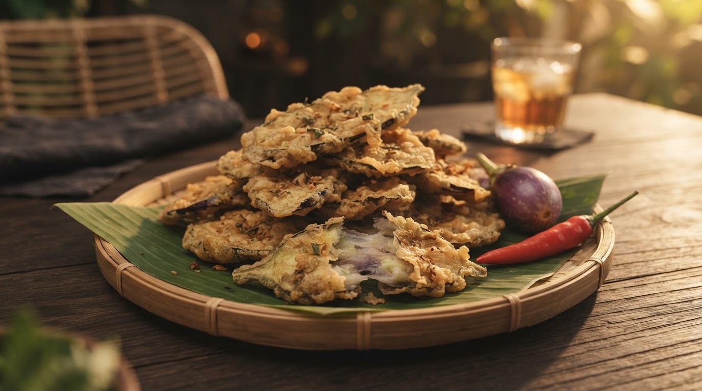 Krokante aubergine