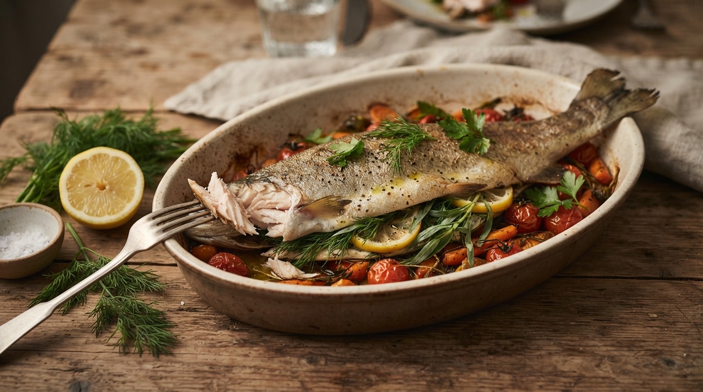 Kruidenforel uit de oven
