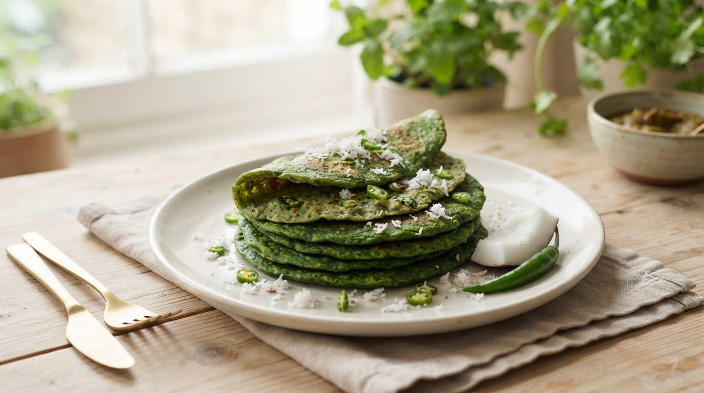 Kruidige Spinazie Pannenkoekjes