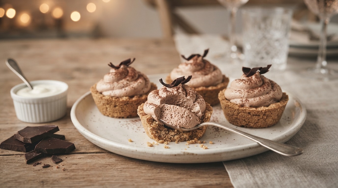 Kuipjes met lichte chocolademousse