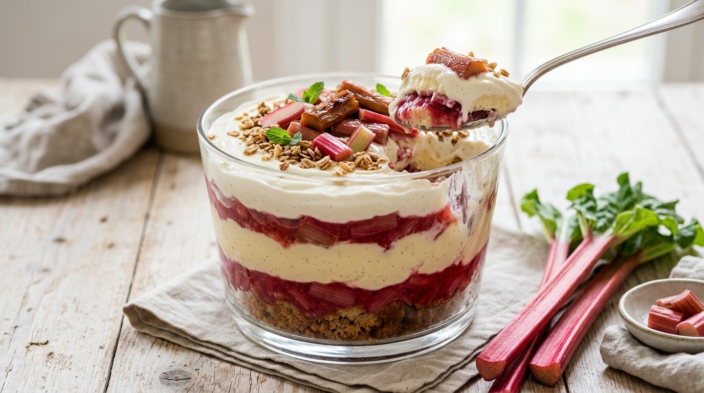 Kwark-rabarbertrifle