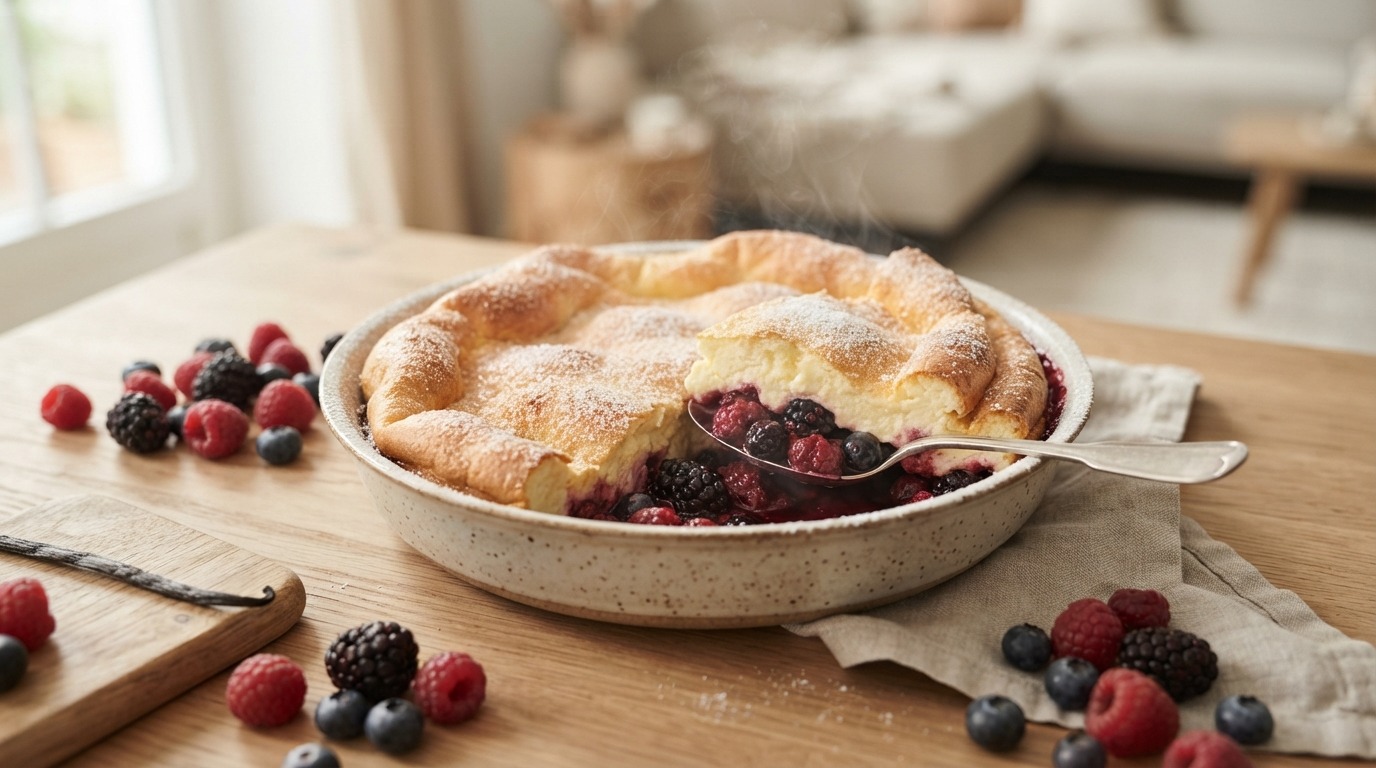 Kwarkgratin met bosvruchten