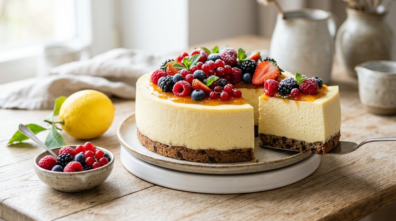 Kwarktaart met Seizoensfruit