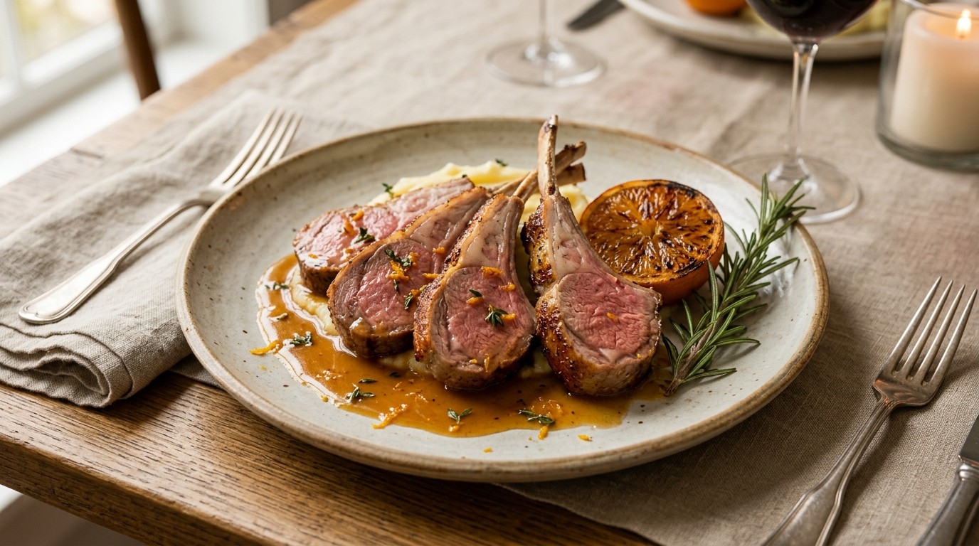 Lamskoteletten met Sinaasappelsaus
