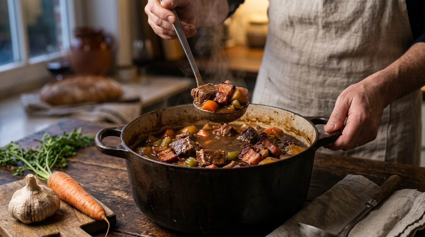 Lamsstoofpotje met Breydelspek