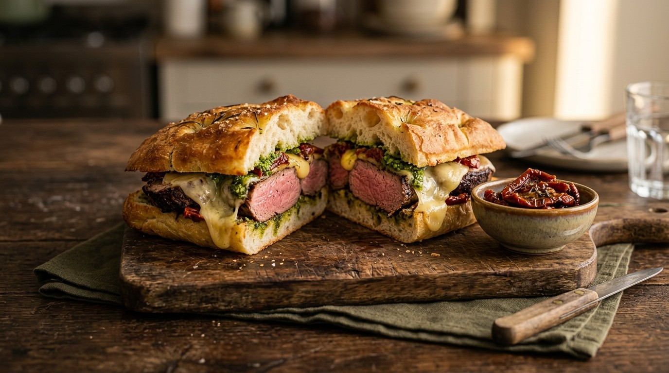 Lamsvlees in foccacia