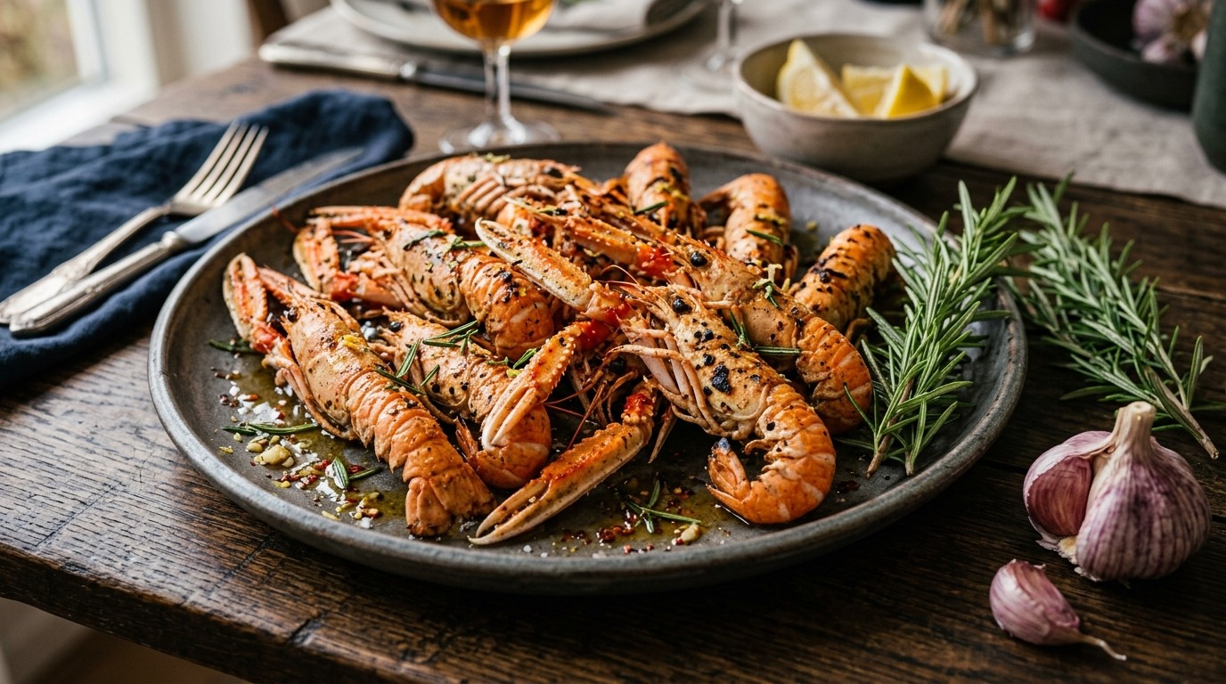 Langoustines met Chilli, Rozemarijn en Knoflook