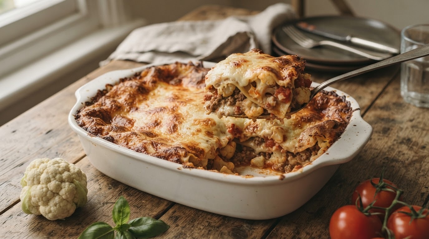 Lasagne met bloemkool en tomaat