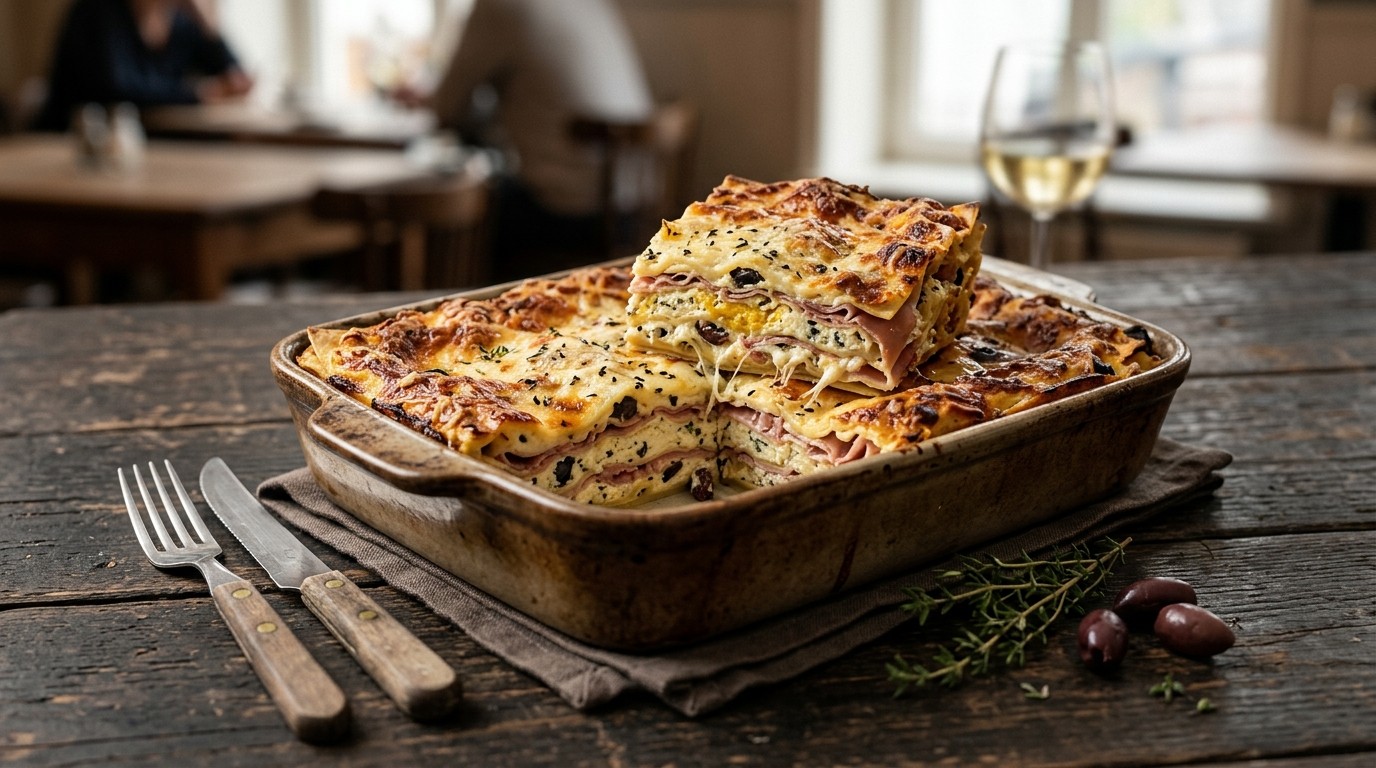 Lasagne met Ricotta en Parmaham