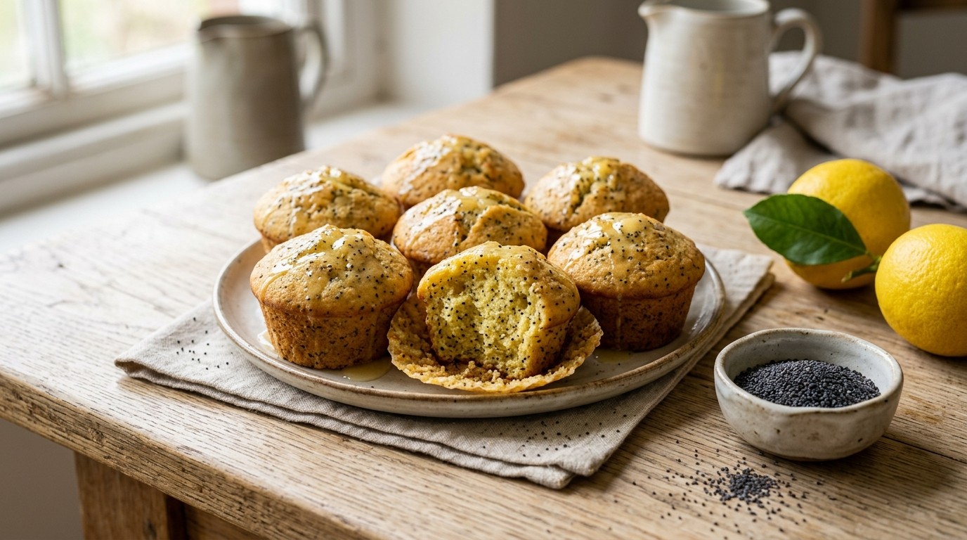Lemon Poppyseed Muffins/cakejes met Citroen en Maanzaad