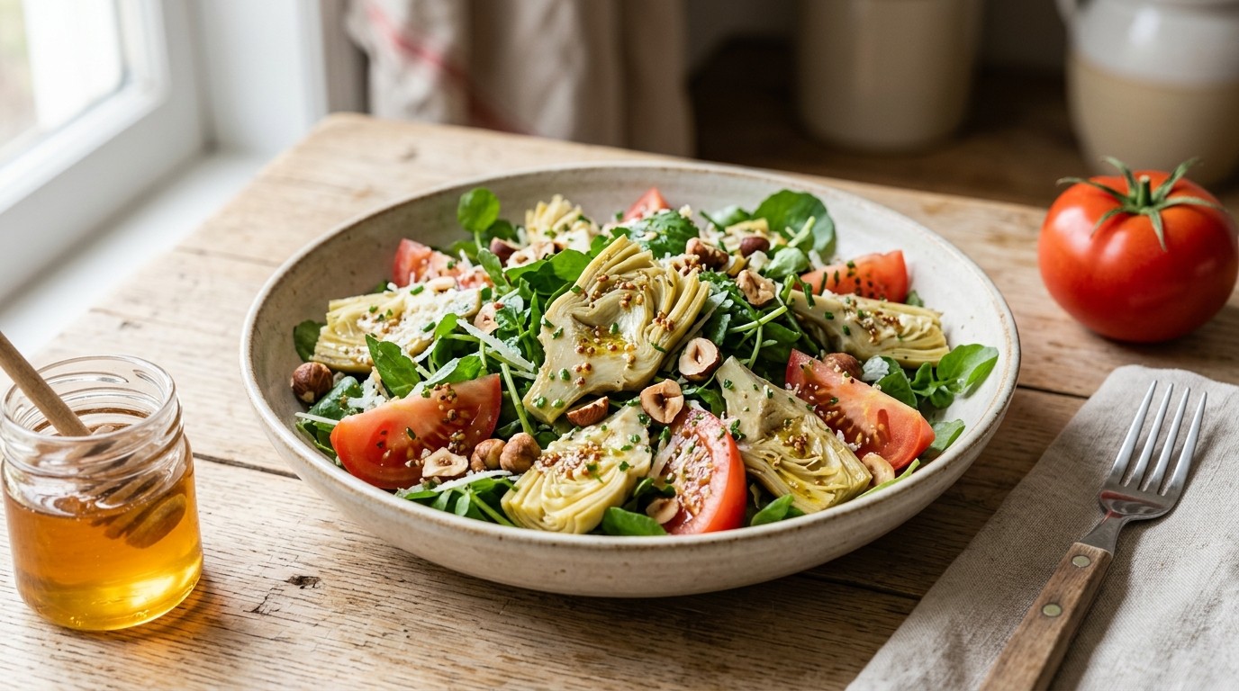 Lente Salade met Artisjokharten en Noten