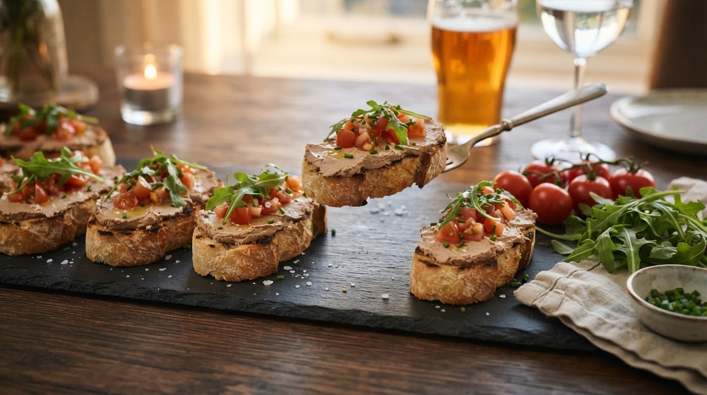 Leverpastei met bruschetta