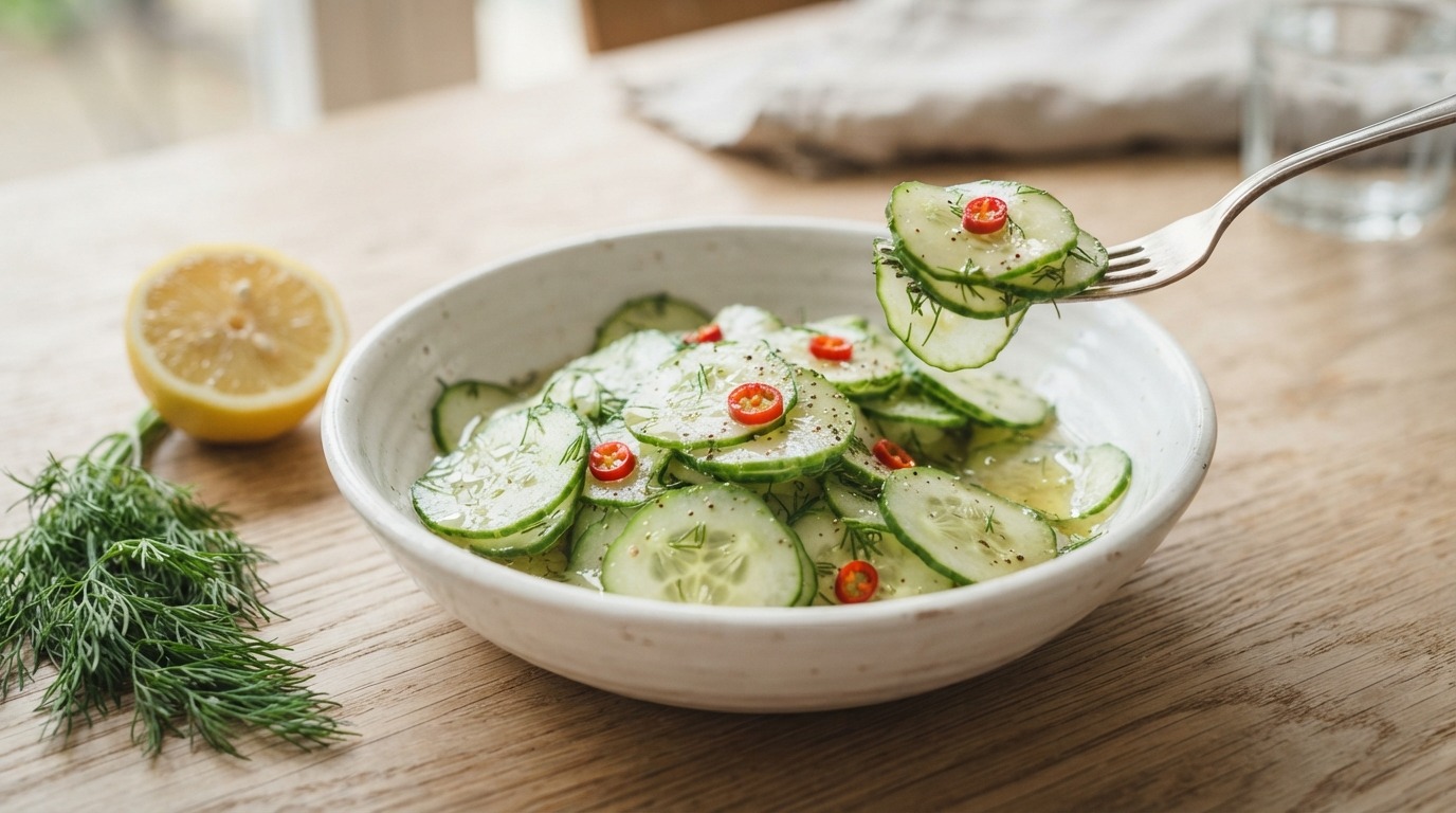 Lichtpikante komkommer-salade
