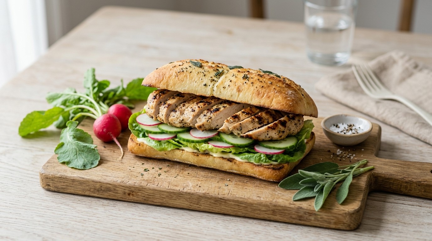 Light broodje kip van de grill