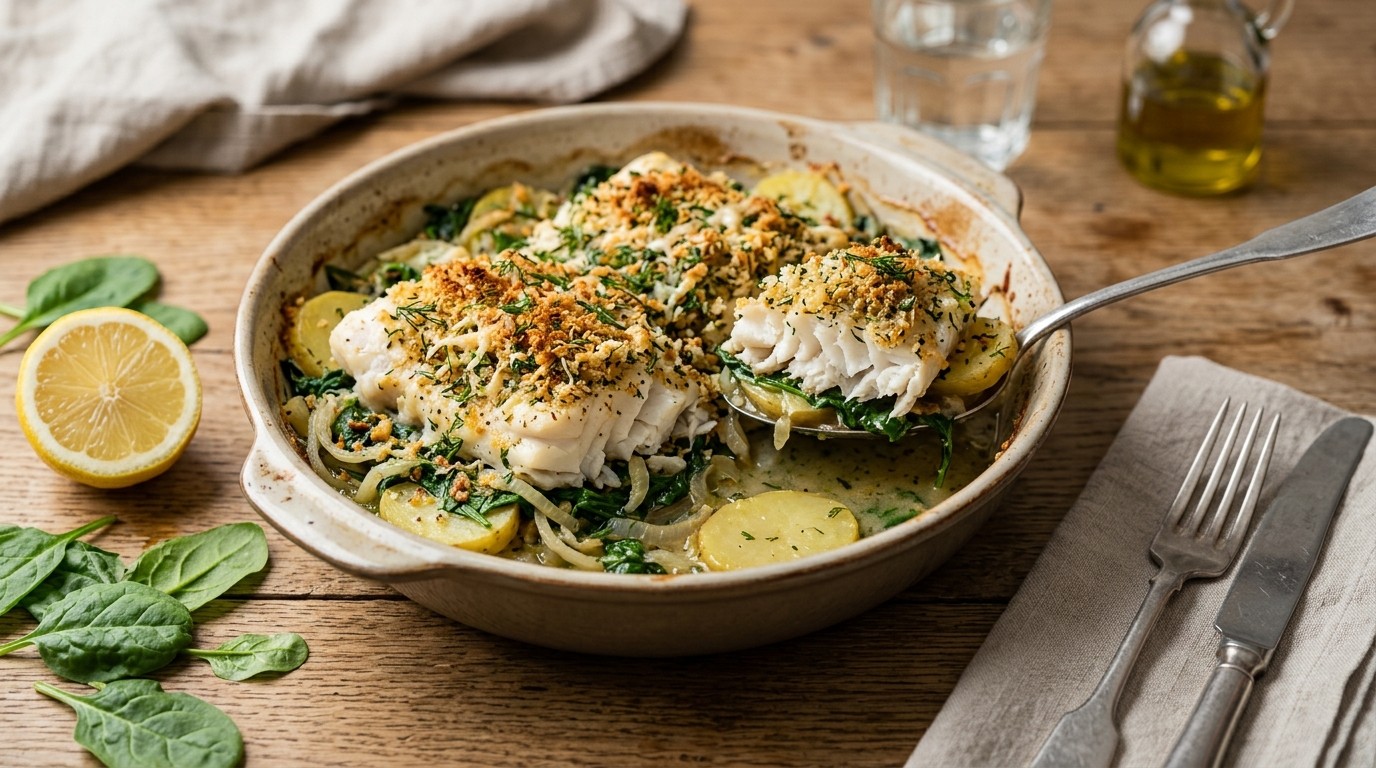 Light gekruide vis uit de oven