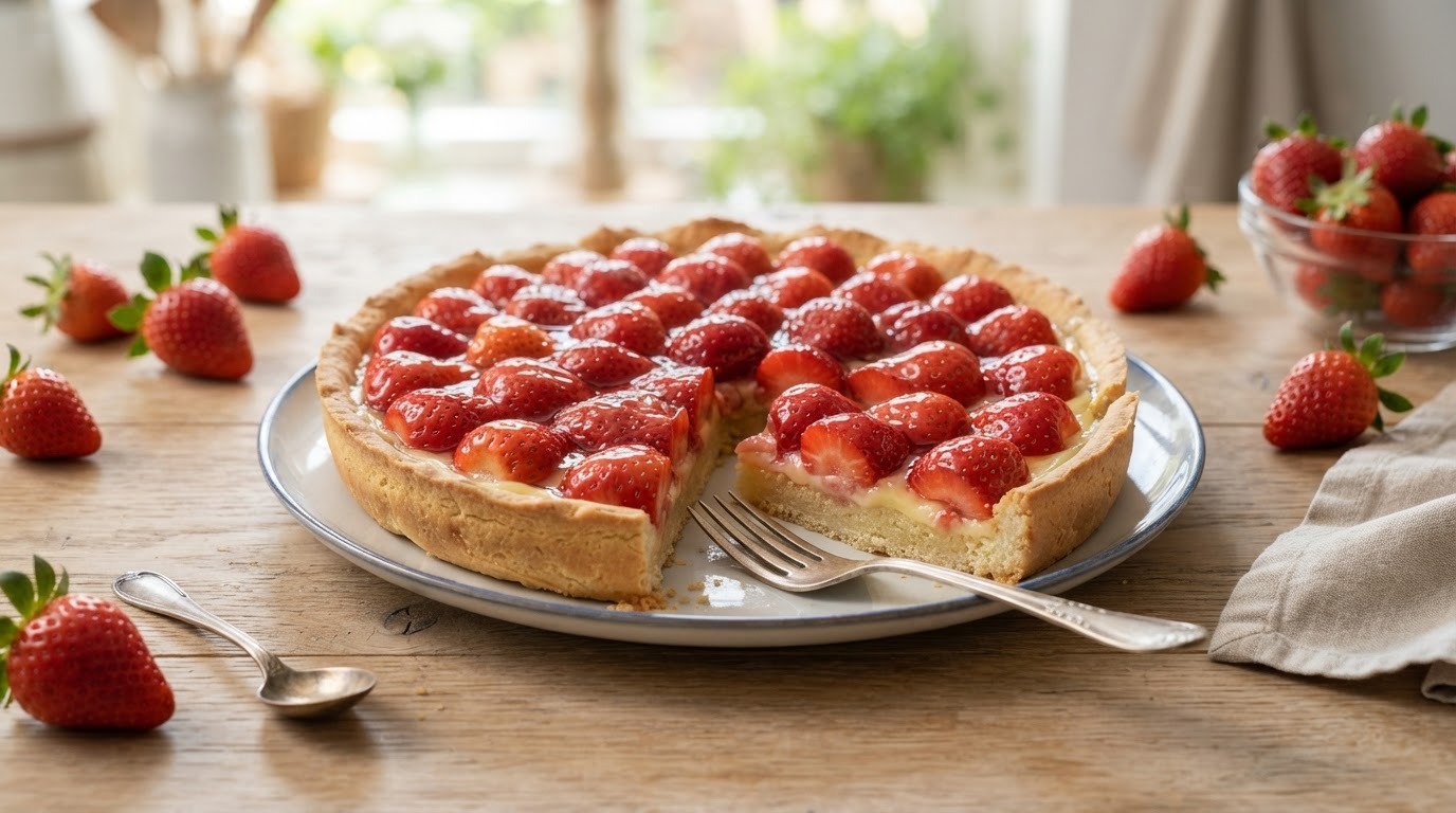 Limburgse aardbeienvlaai
