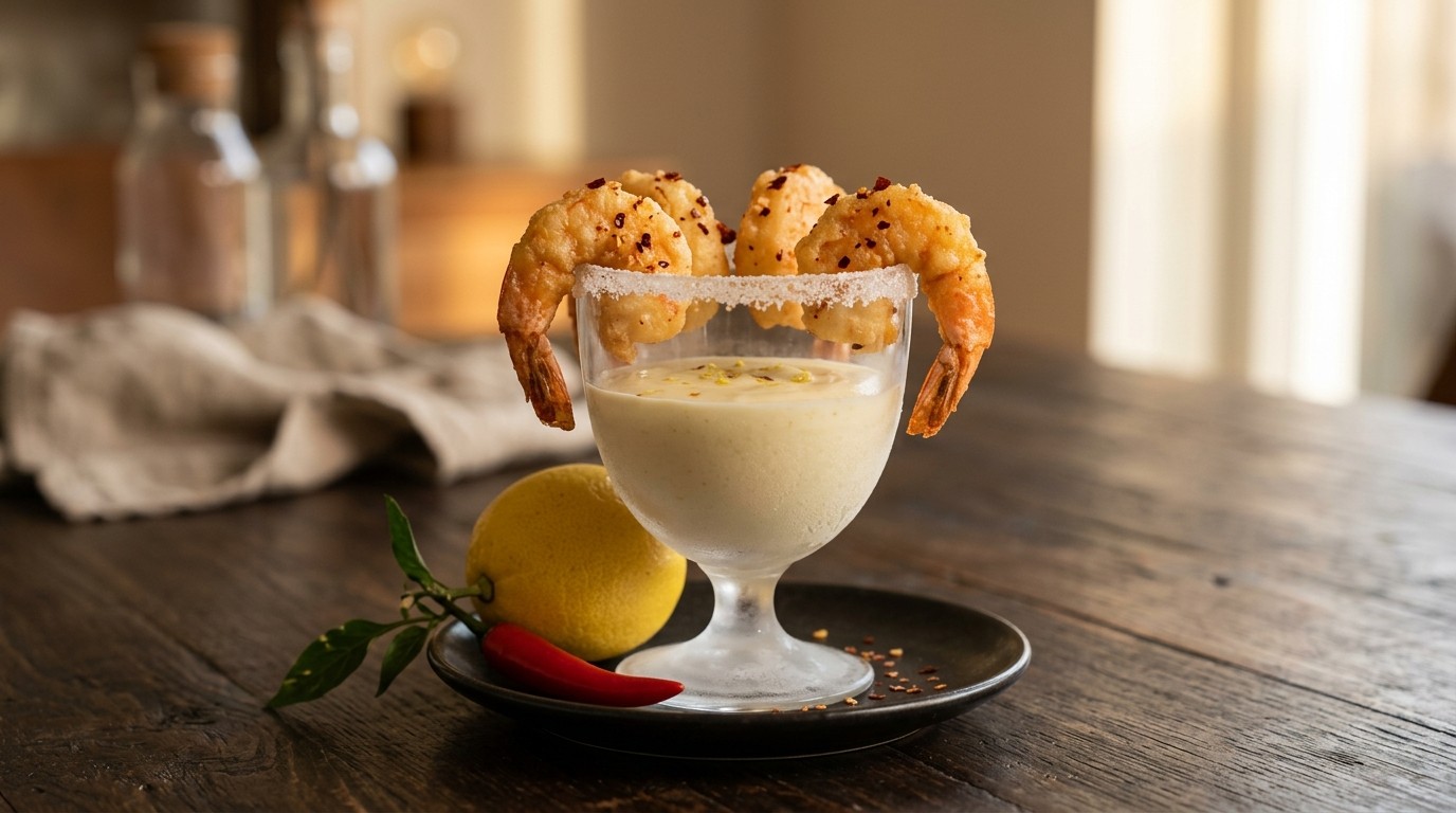 Limoncello dip met chili garnalen