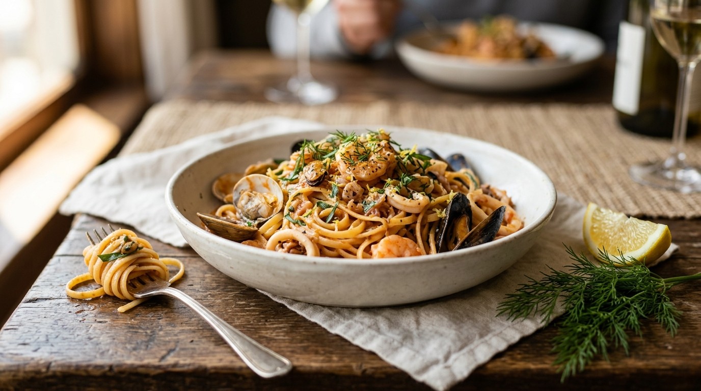 Linguine met Zeevruchten