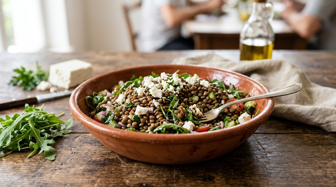 Linzensalade met Feta