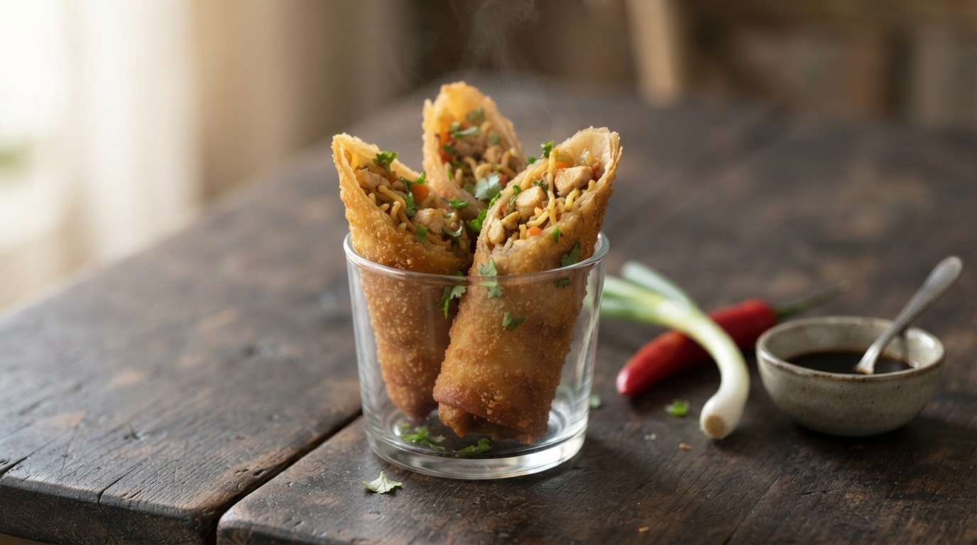 Loempia gevuld met bami