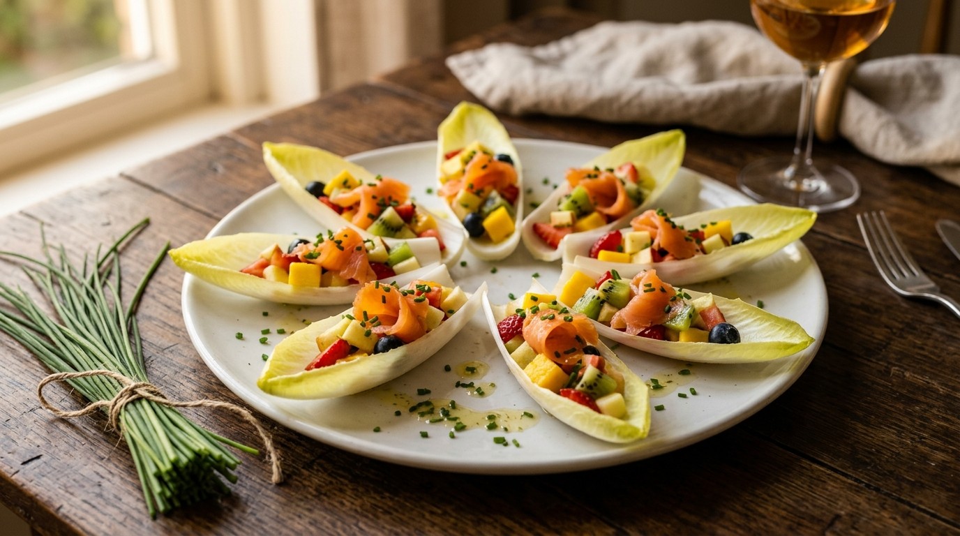 Lofbootjes met fruit en zalm