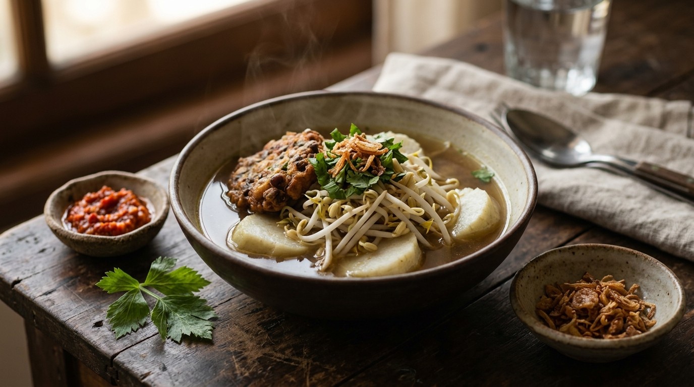 Lontong Balap (rundersoep)