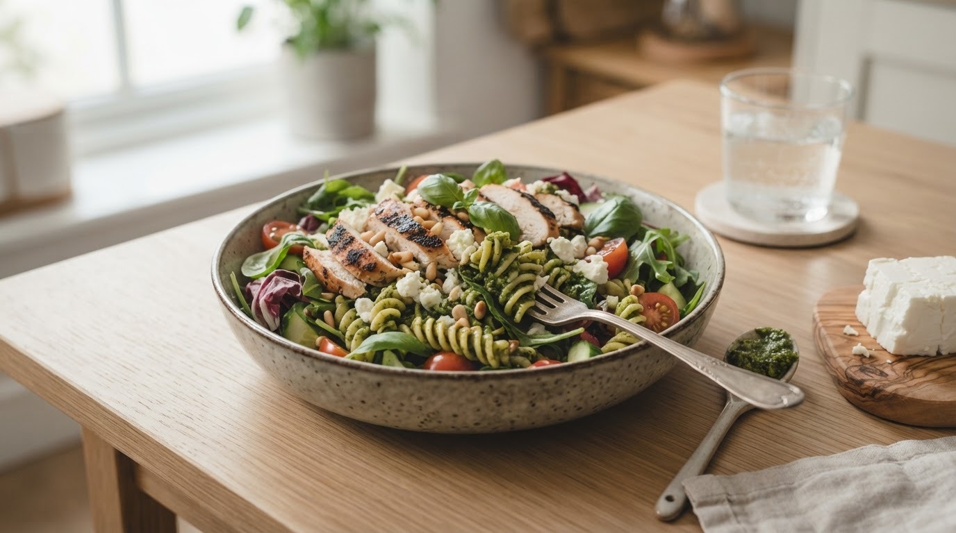 Maaltijdsalade kip pesto